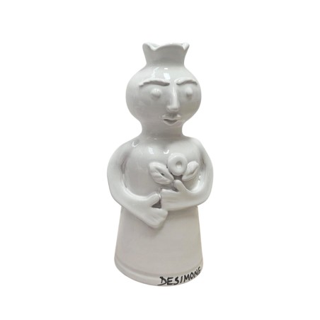 Statua bianca Regina ceramiche de simone PL255BN Statua bianca Regina ceramiche de simone PL255BN